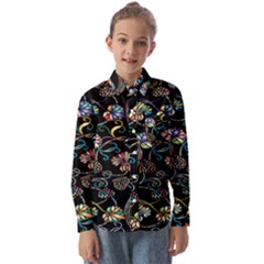 Floral Kids  Long Sleeve Shirt by nateshop