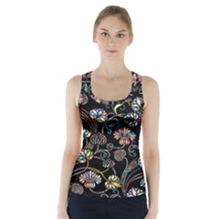 Floral Racer Back Sports Top by nateshop