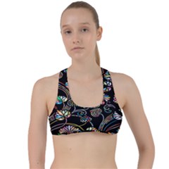 Floral Criss Cross Racerback Sports Bra by nateshop