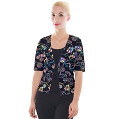 Floral Cropped Button Cardigan by nateshop