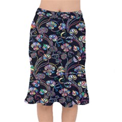 Floral Short Mermaid Skirt by nateshop