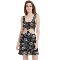 Floral Velvet Cutout Dress by nateshop