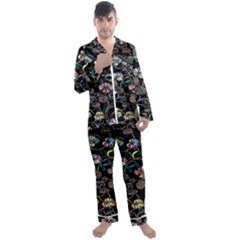 Floral Men s Long Sleeve Satin Pajamas Set by nateshop