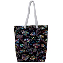 Floral Full Print Rope Handle Tote (small) by nateshop