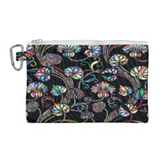 Floral Canvas Cosmetic Bag (large) by nateshop