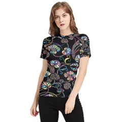 Floral Women s Short Sleeve Rash Guard by nateshop