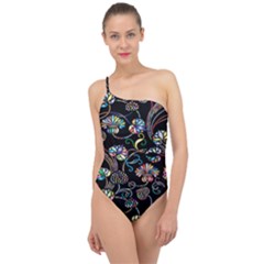 Floral Classic One Shoulder Swimsuit by nateshop