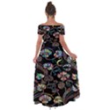 Floral Off Shoulder Open Front Chiffon Dress View2