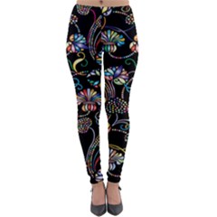 Floral Lightweight Velour Leggings by nateshop