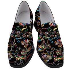 Floral Women s Chunky Heel Loafers by nateshop