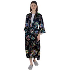 Floral Maxi Satin Kimono by nateshop