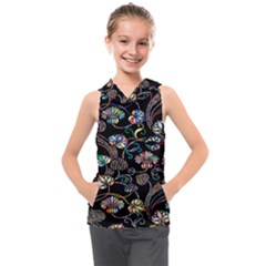 Floral Kids  Sleeveless Hoodie by nateshop