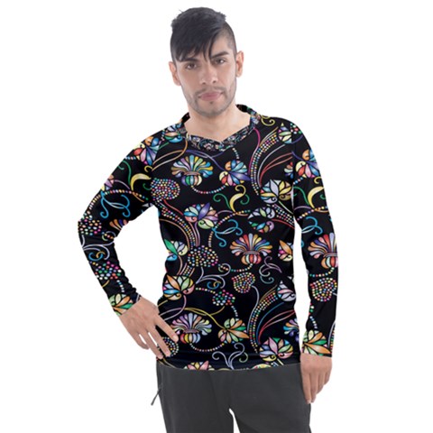 Floral Men s Pique Long Sleeve Tee by nateshop