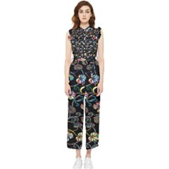 Floral Women s Frill Top Chiffon Jumpsuit