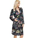 Floral Long Sleeve Velour Robe View3