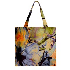 Flower Zipper Grocery Tote Bag by nateshop