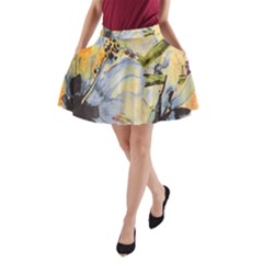 Flower A-line Pocket Skirt by nateshop