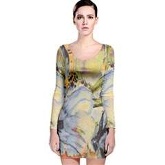 Flower Long Sleeve Velvet Bodycon Dress by nateshop