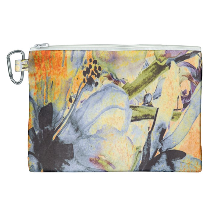 Flower Canvas Cosmetic Bag (XL)