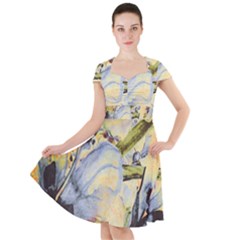 Flower Cap Sleeve Midi Dress by nateshop