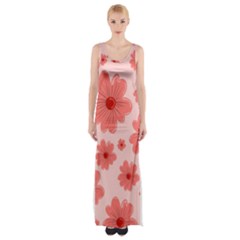 Flowers Thigh Split Maxi Dress by nateshop