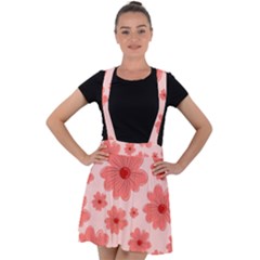 Flowers Velvet Suspender Skater Skirt by nateshop