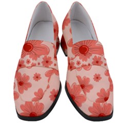 Flowers Women s Chunky Heel Loafers by nateshop