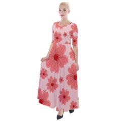 Flowers Half Sleeves Maxi Dress by nateshop