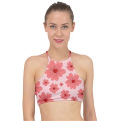 Flowers Racer Front Bikini Top by nateshop