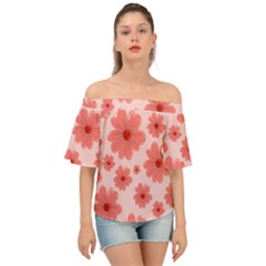 Flowers Off Shoulder Short Sleeve Top by nateshop