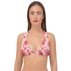 Flowers Double Strap Halter Bikini Top by nateshop