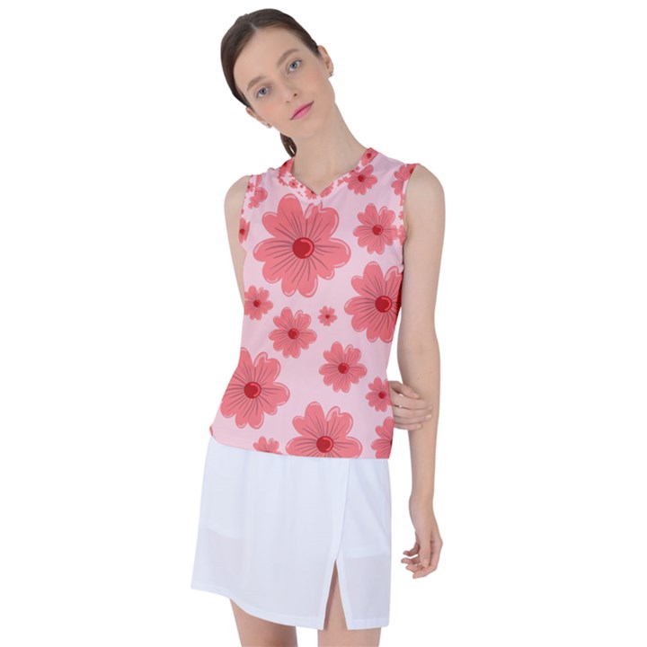 Flowers Women s Sleeveless Sports Top