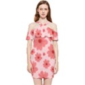 Flowers Shoulder Frill Bodycon Summer Dress View1