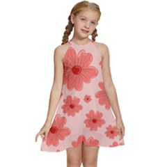 Flowers Kids  Halter Collar Waist Tie Chiffon Dress by nateshop