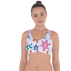 Flowers-5 Cross String Back Sports Bra by nateshop