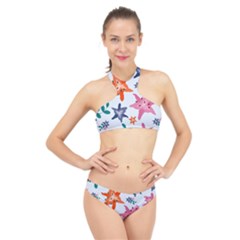 Flowers-5 High Neck Bikini Set