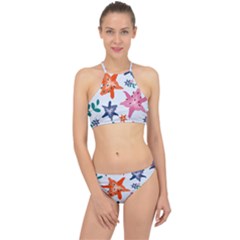 Flowers-5 Racer Front Bikini Set by nateshop