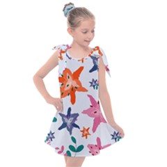 Flowers-5 Kids  Tie Up Tunic Dress by nateshop