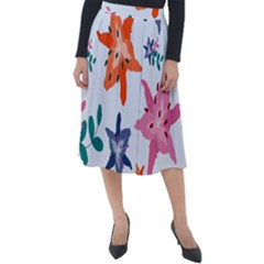 Flowers-5 Classic Velour Midi Skirt  by nateshop