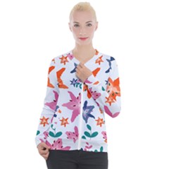 Flowers-5 Casual Zip Up Jacket by nateshop