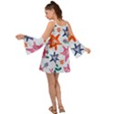 Flowers-5 Kimono Sleeves Boho Dress View2