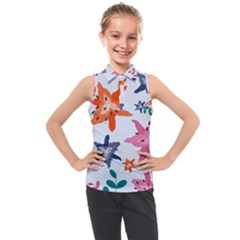 Flowers-5 Kids  Sleeveless Polo Tee