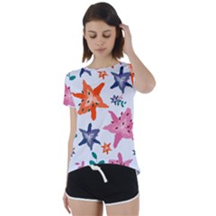 Flowers-5 Short Sleeve Foldover Tee by nateshop