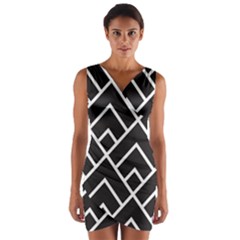 Geometry Wrap Front Bodycon Dress by nateshop