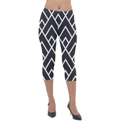 Geometry Lightweight Velour Capri Leggings  by nateshop