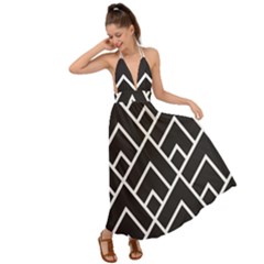 Geometry Backless Maxi Beach Dress