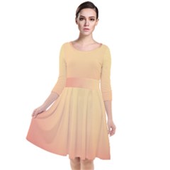 Gradient Quarter Sleeve Waist Band Dress by nateshop