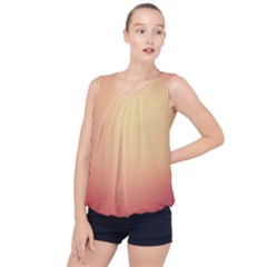 Gradient Bubble Hem Chiffon Tank Top by nateshop