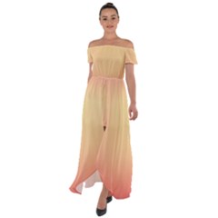 Gradient Off Shoulder Open Front Chiffon Dress by nateshop