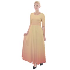 Gradient Half Sleeves Maxi Dress by nateshop